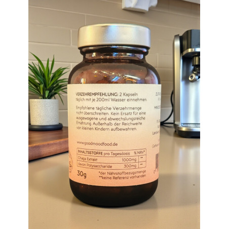 Chaga Extrakt, 60 Bio Vitalpilz Kapseln